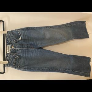 Reformation mid rise crop flare Jean